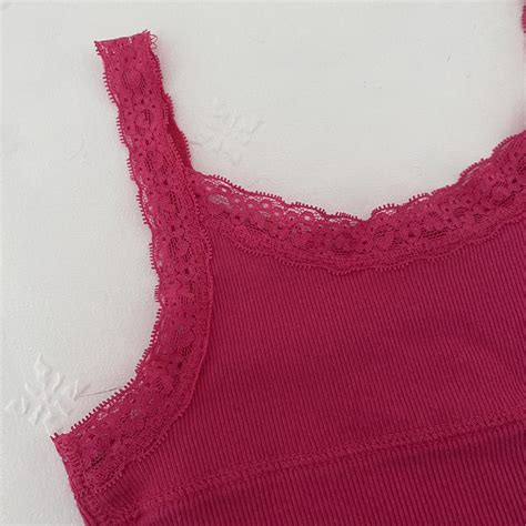 Super Cute Mcbling Hot Pink Lace Tank Perfect For Depop