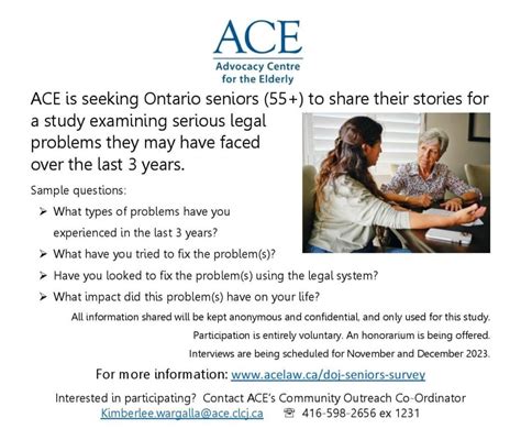 Had A Serious Legal Problem Advocacy Centre For The Elderly Would Like