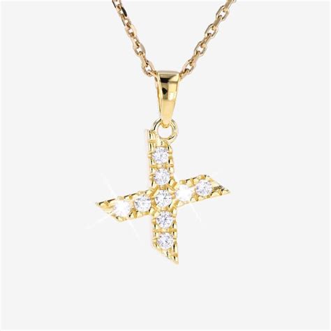 18ct Gold Vermeil On Silver X Initial Necklace Warren James