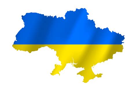 Karte Der Ukraine Mit Ukrainischer Flagge Auf Weißem Isoliertem