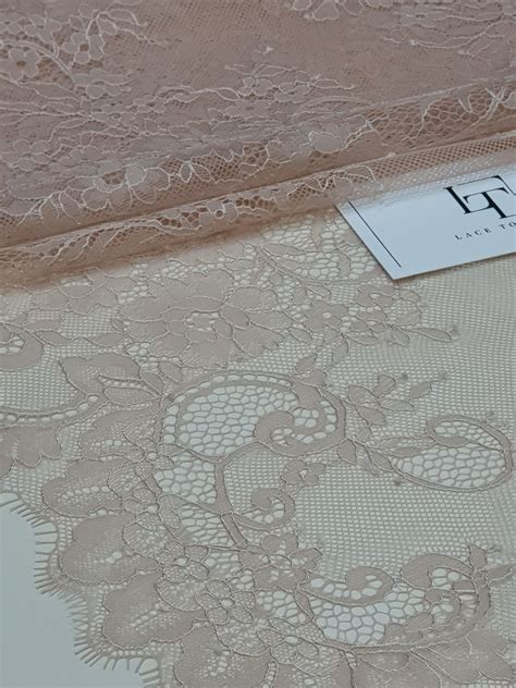 Light Pink Lace Fabric French Lace Chantilly Lace Wedding Etsy