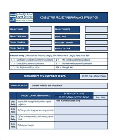 Free 10 Sample Project Evaluation Forms In Pdf Ms Word Excel