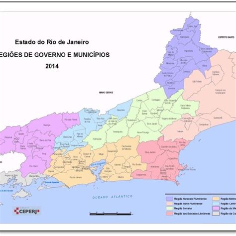 Regiões De Governo E Municípios Do Estado Do Rio De Janeiro Fonte