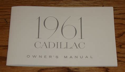 1961 Cadillac Owners Operators Manual 61 Eldorado Fleetwood DeVille EBay