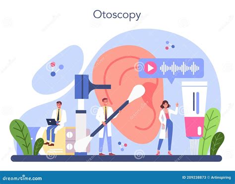 Otorhinolaryngologist Concept Idea Of Ent Doctor Treating Stock Vector