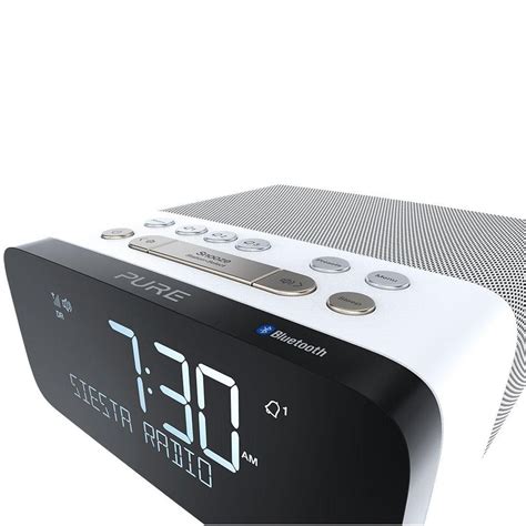 Pure Siesta Rise S DAB FM Bedside Radio Alarm Clock Bluetooth Polar C