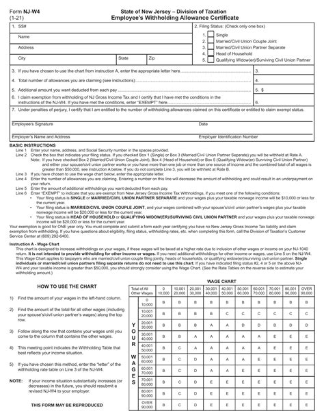 Form Nj W4 ≡ Fill Out Printable Pdf Forms Online