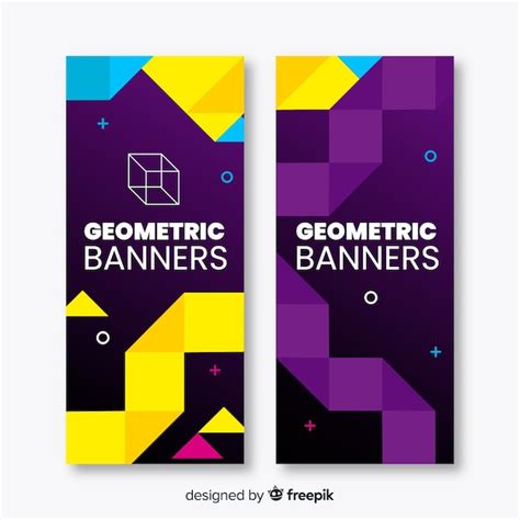 Colecci N De Banners Geom Tricos Vector Gratis