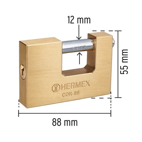 Candado Antipalanca 88 Mm Hermex 43358 Llave Tradicional