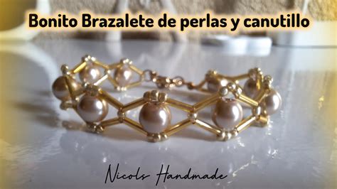 Bonito Brazalete De Perlas Y Canutillo Paso A Paso YouTube