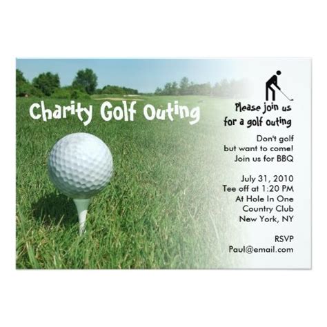 Golf Outing Charity Party Invitation Farewell Party Invitations