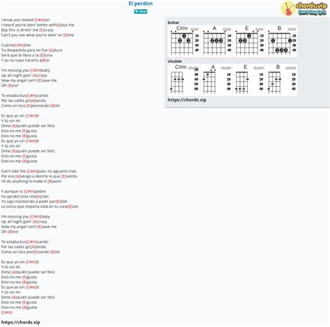 Chord: El perdon - tab, song lyric, sheet, guitar, ukulele | chords.vip