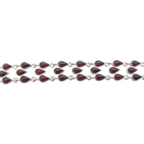 Cherry Amber Sterling Silver Link Bracelet Amberman