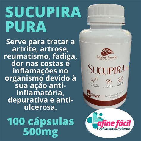 Sucupira Pura Natus Verde 100 Cápsulas de 500Mg Afine Fácil Suplementos