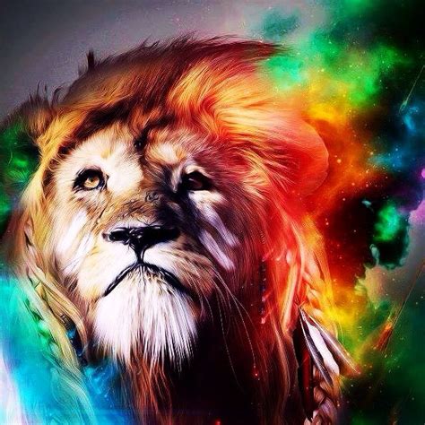 León multicolor Colorful lion Colorful lion art Lion art