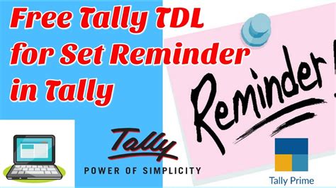 Free Tally TDL For Reminder In Tally Prime Create Your Task In Tally