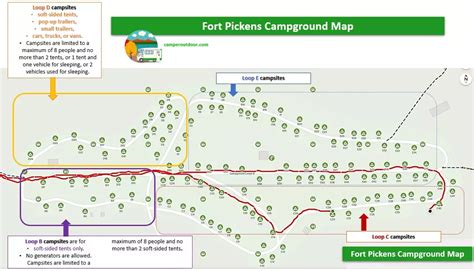 Fort Pickens Campground Map - Camper Outdoor