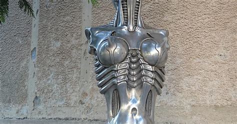 H R Giger Museum Art Piece At The Entrance Imgur