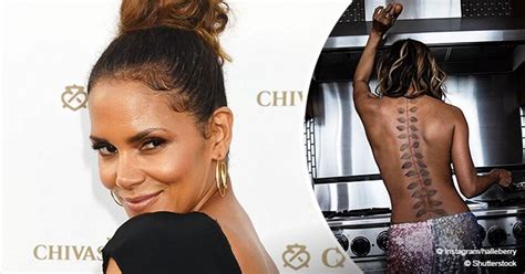 Halle Berry Shows Off New Massive Spine Tattoo In Topless Photo