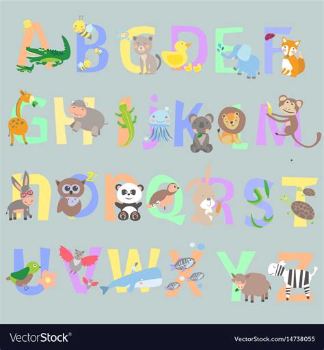 English alphabet kids Royalty Free Vector Image