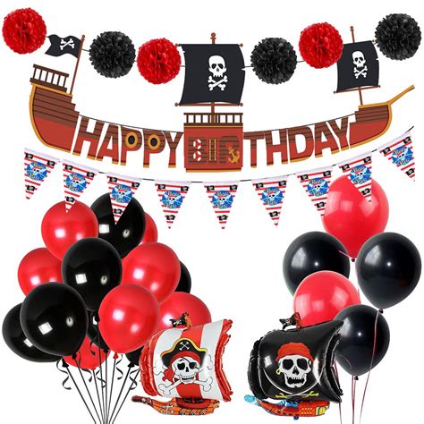 Buy Hongfago 31 Pcs Pirate Birthday Party Decorations Birthday Balloons