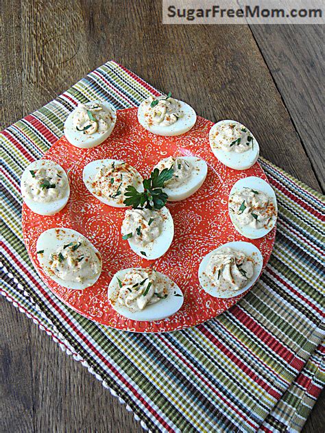 Lightened Up Mayo Free Deviled Eggs Sugar Free Mom