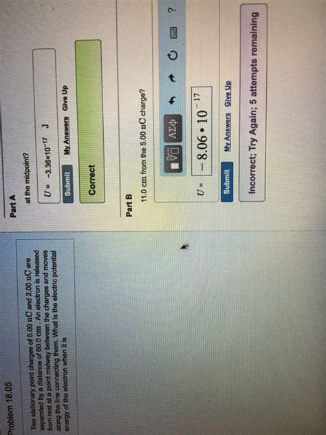 Solved Problem 18 05 Two Stationary Point Charges Of 5 00 NC Chegg