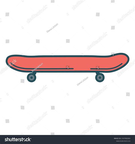 Skateboard Side View Color Stroke High Stock Vector (Royalty Free ...