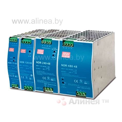 Mean Well NDR-75, NDR-120, NDR-240, NDR-480 - 12/24/48В