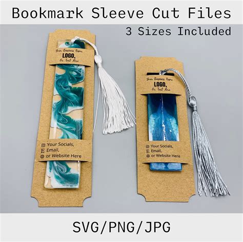 Bookmark Sleeve Svg Resin Bookmark Packaging Cut Files Png - Etsy