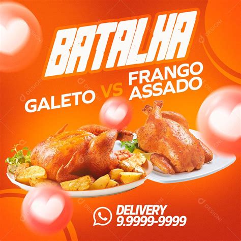 Social Media Batalha Galeto Vs Frango Assado Restaurantes PSD Editável