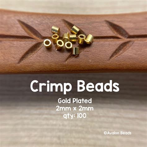 Gold Plated Crimp Beads 100 Pieces Crimping Tube Beads For Beaded