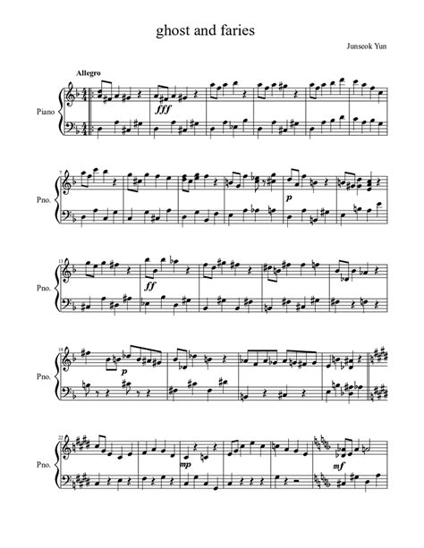 Ghost Sheet Music For Piano Solo