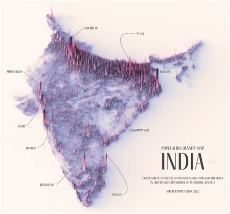 [OC] A population density map of India : r/Nakshe