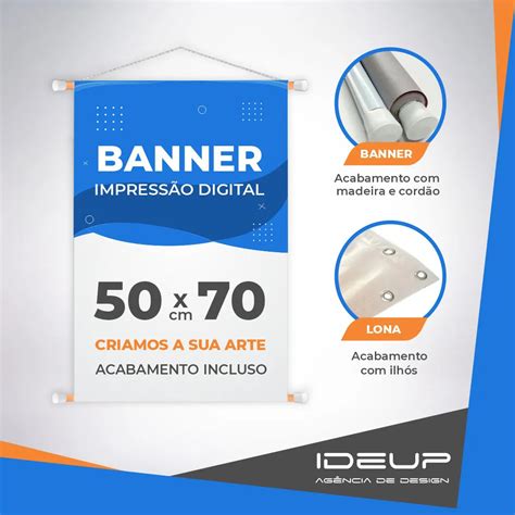 Banner Bastão e Cordão em Lona Frontlight 340g IDEUP Marketing