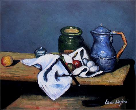 Paul Cezanne Still Life With Kettle Repro Hand Painted Oil Painting