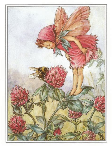 The Red Clover Fairy Cicely Mary Barker Flower Fairies Vintage Etsy