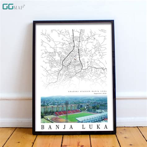 City Map Of Banja Luka City Stadium Banja Luka Home Decor Banja Luka