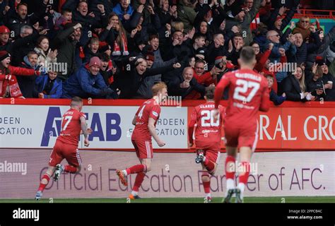 Aberdeens Liam Scales Celebrates His Goal During The Cinch Premiership