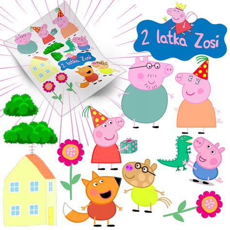 WYDRUK CUKROWY ŚWINKA PEPPA PIG GEORGE OPŁATEK NA TORT NA MASIE