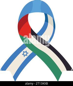 Israel And Palestine Flags In Ribbon Campaign Stock Vector Image Art