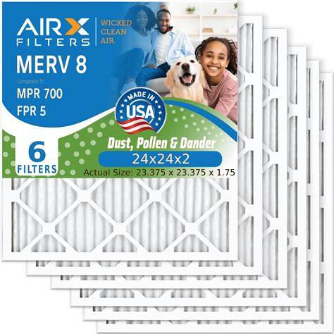 24x24x2 Air Filter Merv 8 Comparable To Mpr 700 And Fpr 5 Electrostatic