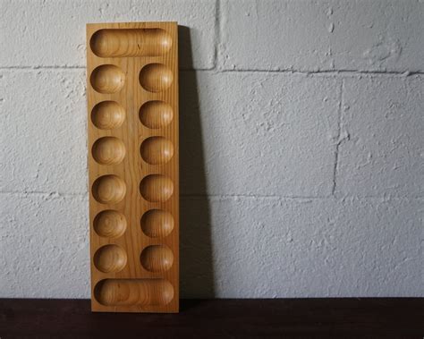 Vintage Wooden Mancala Game Board Wood Tray Jewelry By Fcollective