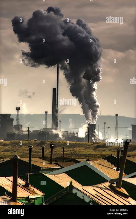 Black Smoke Emitting From Factory Smokestack Stock Photo Alamy