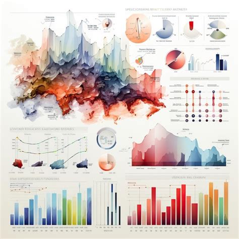 Elementos infográficos vectoriales de acuarela sobre un fondo blanco