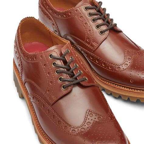 Grenson Archie Vibram Commando Sole Brogue Tan Colorado End Us