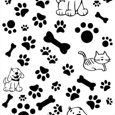 Papel De Parede Cachorros E Gatos Branco E Preto Pet Logo Design