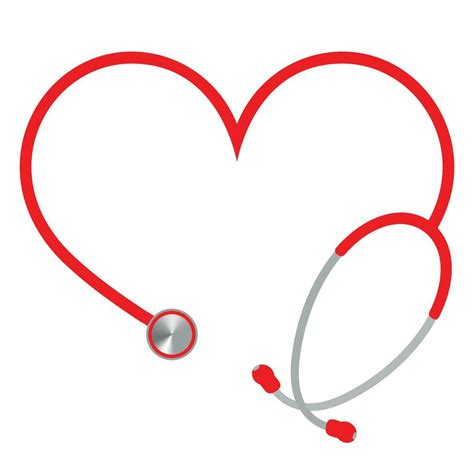 Red Stethoscope In The Shape Of A Heart Vector Art At Vecteezy