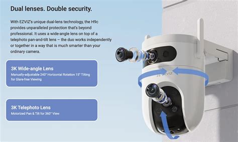 Ezviz H C Dual Lens Mp Mp K Pan And Tilt Wifi Camera Waterproof At