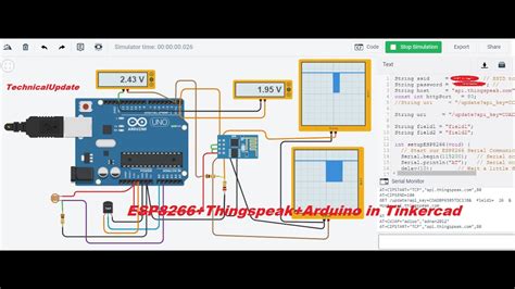 Tinkercad Arduino Project To Interface Esp Thingspeak Arduino In